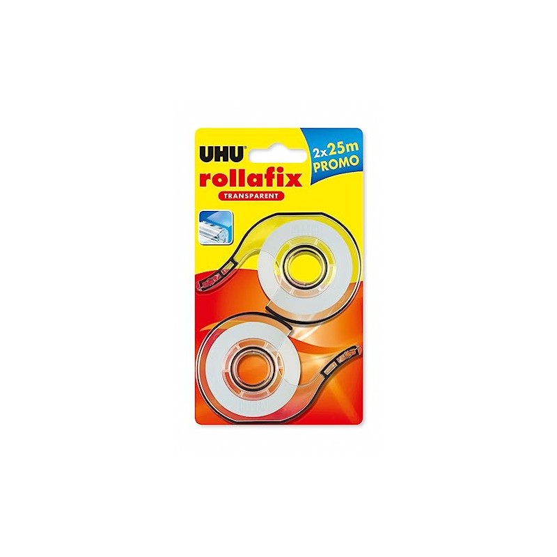 UHU Rollafix 25m x 19mm Clear Non Yellow Tape with