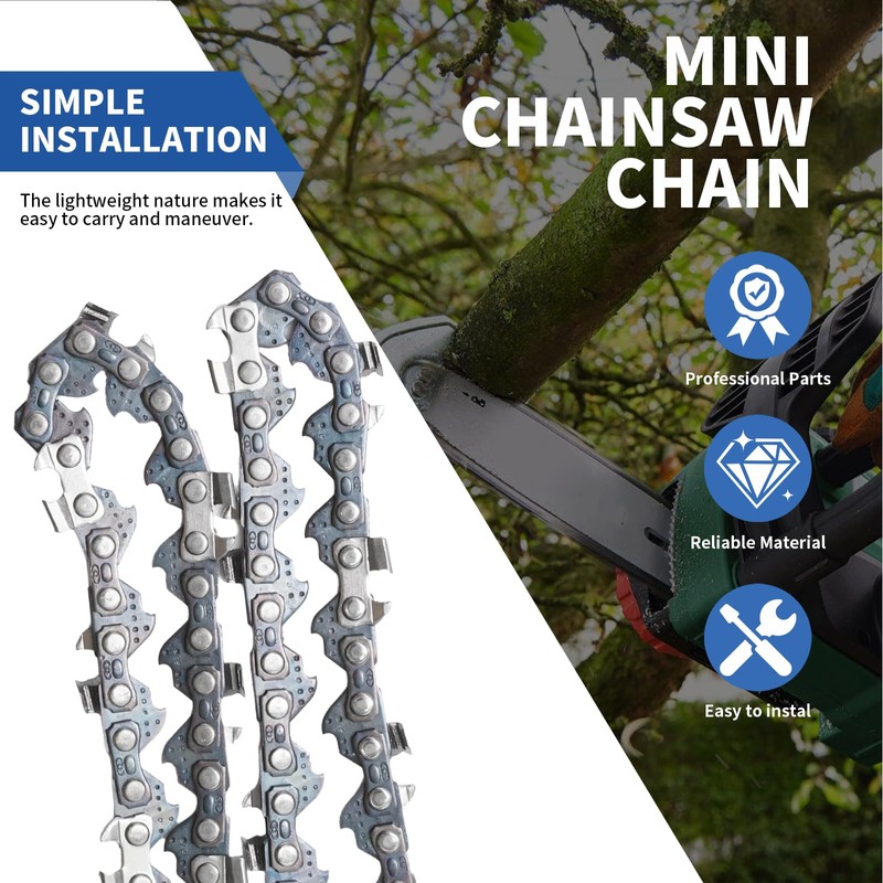 Hoypeyfiy 4Pcs 6 Inch Mini Chainsaw Chain, 043" Gauge 1/4"