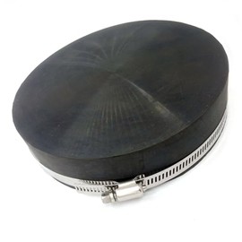 QC-106 6-in. Qwik Cap Flexible PVC Pipe Cap Black Stainless Steel Clamps