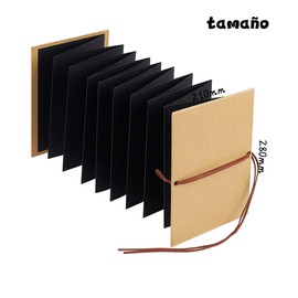 YUNZJUNLY Álbum de Fotos DIY Scrapbook – Libro de Recuerdos Plegable Tipo Acordeón con Páginas Kraft de Tapa Dura Perfecto para Viajes, Aniversarios, San Valentín (Cartón negro, grande)