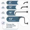 BRIGHT SHOWERS 16-Inch Shower Head Extension Arm with Flange, L