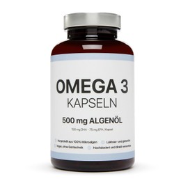 proteinclub Vegan Omega 3 Capsules | DHA & EPA Omega 3 Fatty Acids | Algae Oil from Microalgae | Fish Oil Alternative | High Dose and Can Be Used Directly | Laboratory Tested & Sustainable (120 Capsules)