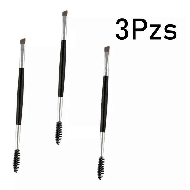 Brando Brocha Doble Para Ceja 3pz Con Cepillo Pincel Cosmético