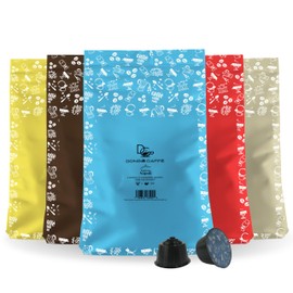 Dongiò Caffè Variety Pack, Capsules Compatible with Nescafe Dolce Gusto system, 100 Count of Single-Serve Coffee pods (5 Boxes of 20 capsules each), Dark-Med-Light Roast