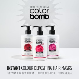 Jerome Russell Color Bomb Brights – Berry Red Colour Depositing Conditioning Mask, 300ml