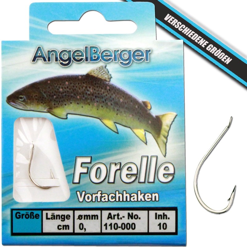 Angel Berger Leader Hook Tied Hooks (Trout/Sbirolino, Size 6 0.26