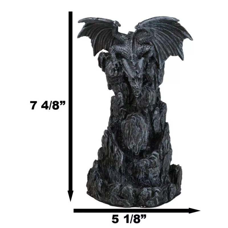 Ebros Dark Rocky Mountain Chernos Dragon Backflow Incense Tower Burner