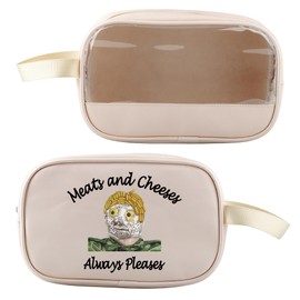 Comedian Inspired Clear Makeup Bag Meats and Cheeses Always Pleases Cosmetic Bag Gift for Fans (Meats and Cheeses)