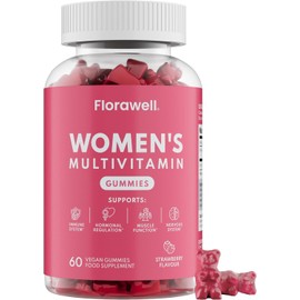 Multivitamin Gummies for Women - 16 Key Vitamins & Minerals for Immune Support & Hormonal Regulation* - 2 Months Supply - Natural Strawberry Flavour - Vitamin Gummies for Adults