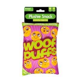 YöL Woof Puffs Novelty Dog Plush Toy With Squeak Crinkle Crisp Packet Anxiety Reducing Interactive Toy