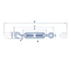 Hook to Eye Turnbuckle Galvanised Open Body Straining Screws x4