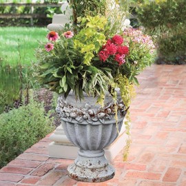 Shlinnuo 16 inch Retro Flower Pots Outdoor Planters Indoor Decor - Vintage Pots Tree Planter for Outdoors Patio,Garden,Indoor Vase for Office Livingroom Shelf Decor-Base