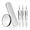 Topatrol (3-piece set) Precision Tweezers, Square Stopper, Tweezers, Tweezers, Extra
