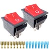 Artrinck 2Pcs AC 16A 4 Pins ON/Off 2 Position Red