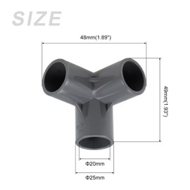 METALLIXITY Tee PVC Pipe Fitting, (20mm) 10Pcs, 3-Way Elbow PVC Pipe Fittings Furniture Connector - for Water Supplies Build, Garden Shelf Greenhouse, Gray
