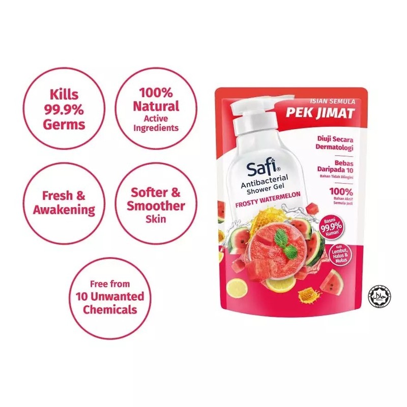 Safi Anti Bacterial Shower Cream Refill 850g