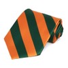 tiemart Striped Tie (Hunter Green and Orange)