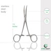 DEXSUR Precision Kelly Hemostat Forceps Locking Tweezers Clamp, Silver, Straight