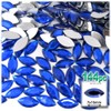 144pcpc Rhinestones Eye Shaped (Navette) 7x15mm Flatback Light Blue LBL