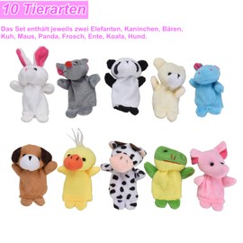 LivDeal Finger Puppets [20 Pieces], Baby Party Bag, Children's Birthday, Finger Plush Toy Set, Boys and Girls, for Easter Eggs and Children's Party