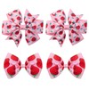 4PCS Strawberry Hair Bow Clip Strawberry Ribbon Bows with Alligator