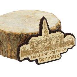 Printtoo Christiansborg Denmark Engraved Wooden Fridge Magnet Souvenir Gift
