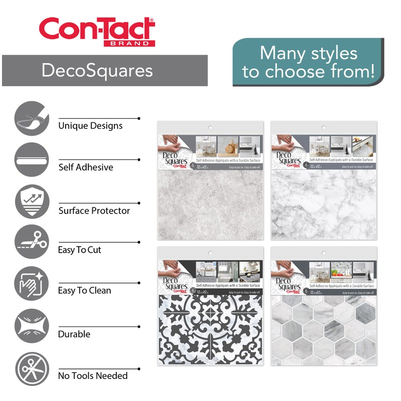 Con-Tact Brand FloorAdorn Vinyl Floor Appliques Self-Adhesive, Decorative and Removable