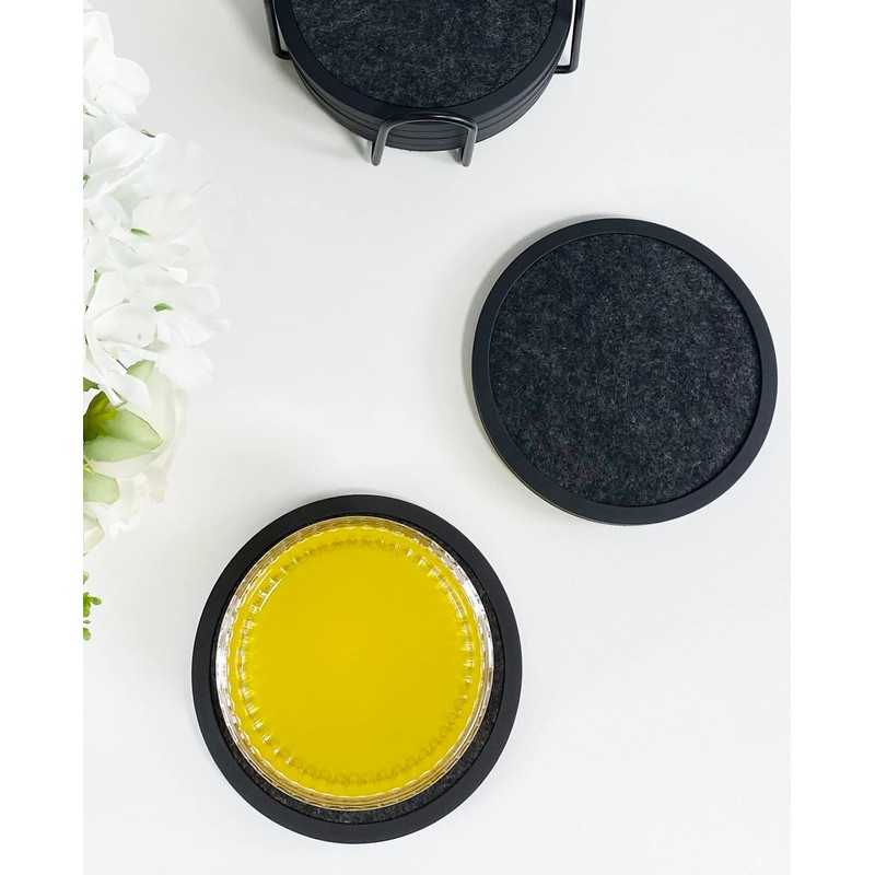 Absorbent Coasters for Drinks with Holder - 6packs, Silicone Coaster