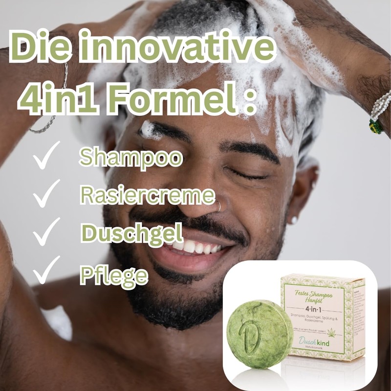 Duschkind 4-in-1 Solid Shampoo Natural Cosmetics Lemongrass Suitable for All