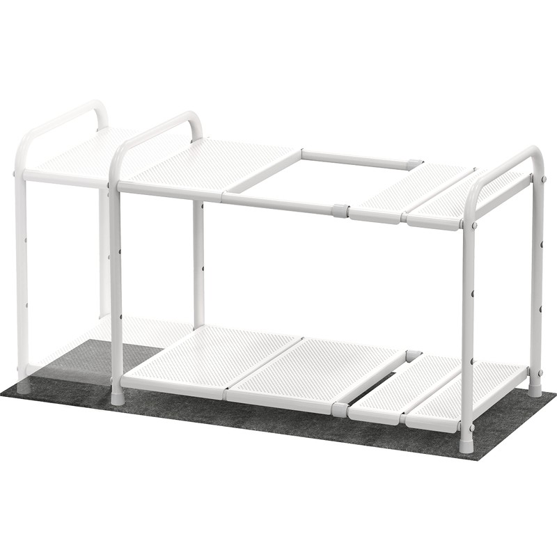 Simple Houseware Under Sink 2 Tier Expandable Heavy Duty Metal