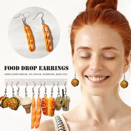 EIELO - Juego de 30 pares de arete divertidos y extraños de oso gomoso y pato para mujer, aretes estéticos de comida y animales