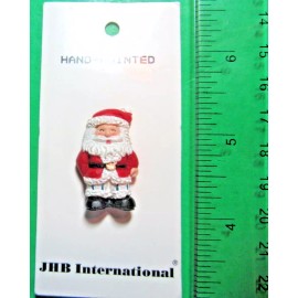 (1) JHB 1 1/4" SANTA PLASTIC SHANK NOVELTY CHRISTMAS  BUTTON NOS-T650