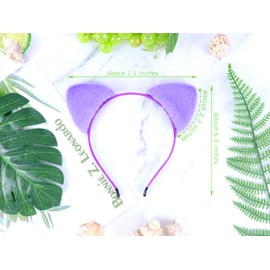 Bonnie Z. Leonardo Fluffy Cat Ears Purple Cat Ears Headband