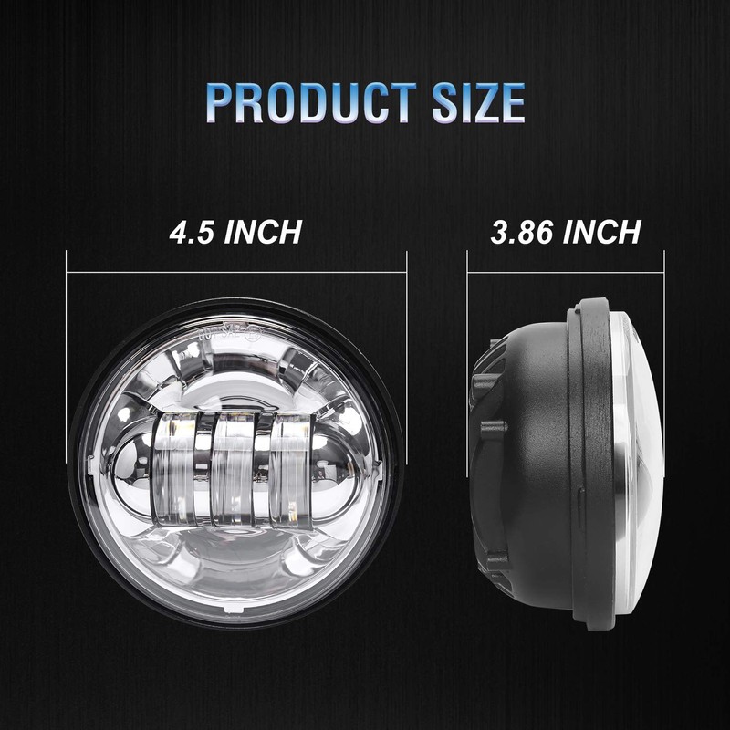 LX-LIGHT Dot approved 2 PCS Chrome 4.5 Inch LED Passing