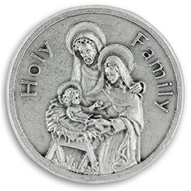 Lot of 3! Holy Family Pocket Token Charm Coin 1.2" Prayer on Back Catholic Christian