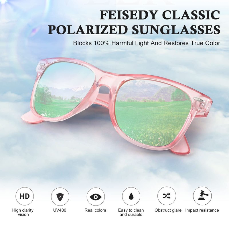 FEISEDY B1858 Great Classic Polarized Sunglasses, Men's, Wellington Shape, Women's,