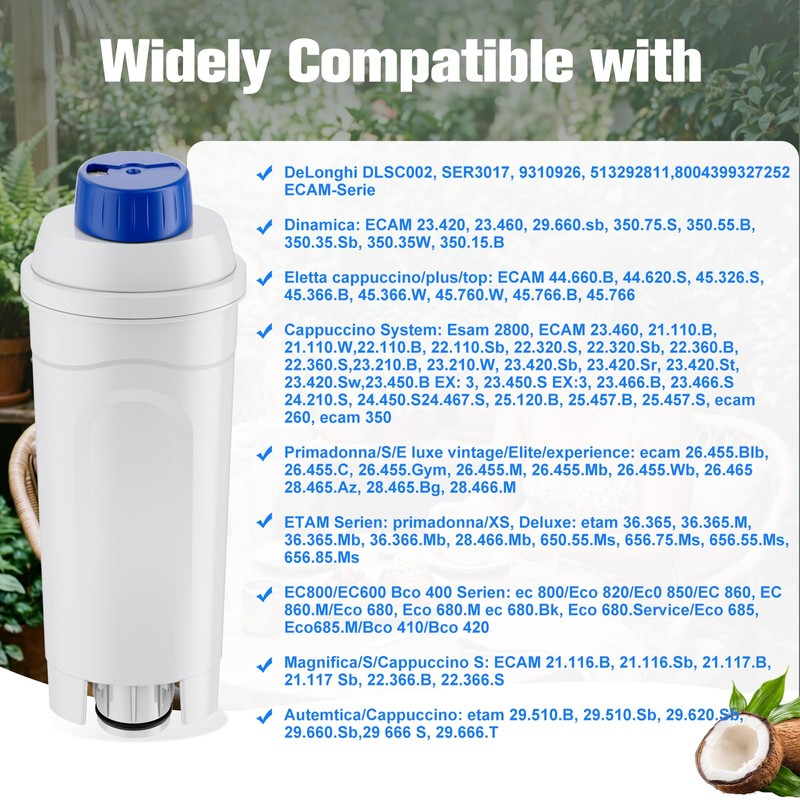 FOIRCEADAL DLSC002 Water Filter Replacement, Replace for Delonghi Coffee Machine