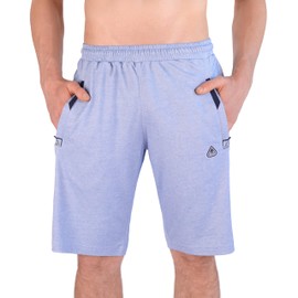 SCR SPORTSWEAR Men's Tall Athletic Shorts 11" Inseam - Mens Lounge Shorts for Tall, Big and Tall Men - with Zipper Pockets - X-Large- Steel Blue