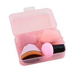 Beauty 4-Piece Makeup Sponge and Brush Set May Pink Set