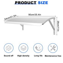 35.4in Air Conditioner Cover for Outside Units AC Compressor Awning, Outdoor Mini Split Cover Condenser Sun Shade, Patio Awning Canopy UV Rain Snow Protection Sheet, Heat Pump Unit Shade
