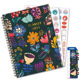 2024 weekly planner spiral bound,A5 Diary Weekly and Monthly Planner,2024 planner Daily Agenda Planner with Bookmark Stickers,Inner Pocket,Tabs,blue sky planner 2024 To Keep Track Of Tasks