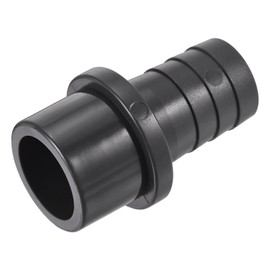 sourcing map PVC Pipe Fitting 25mm Barbed x 32mm OD Spigot Straight Tube Adapter Hose Quick Connector, Black