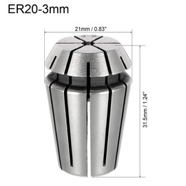 sourcing map ER20 3mm Spring Collet Chuck for CNC Engraving Machine Lathe Milling Tool