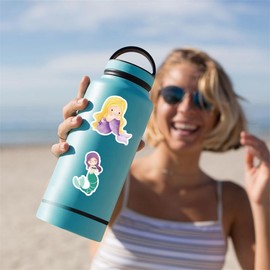 Cute Mermaid Princess Stickers, Kawaii Mermaid Stickers for Kids Girls, 60Pcs Funimost Waterproof Vinyl Cartoon Stickers for Water Bottles Laptop Phone Scrapbook Party Decorations, Fairy Princess Mermaid Gift (Mermaid)