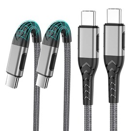 Durcord 2Pack 10 pies Cable Cargador USB C - Carga Rápida 100W para Android/Teléfono/Tableta, Tipo C a Tipo C Compatible con iPhone 17/16/15 Pro Plus 