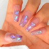 Sethexy Purple Rhinestone Handmade Press On Nail 3D Butterfly Crystal