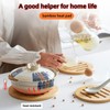 Alfto Hot Pads Trivet,Table Solid Bamboo Wood Trivets for Hot