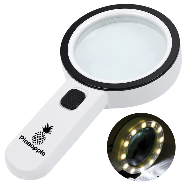 Magnifying Glass with Light, 30X Handheld Large Magnifying Glass for