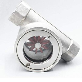 3/4" NPT Stainless Steel 304 Sight Water Flow Indicator with Impeller 362Psi 2.5MPa