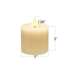smtyle 3x3 inch Flameless Battery Operated Flickering Candles with Timer Pack of 2 for Home Decoration Birthday Gardens